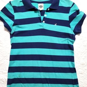Old Navy teal and navy polo tee size M